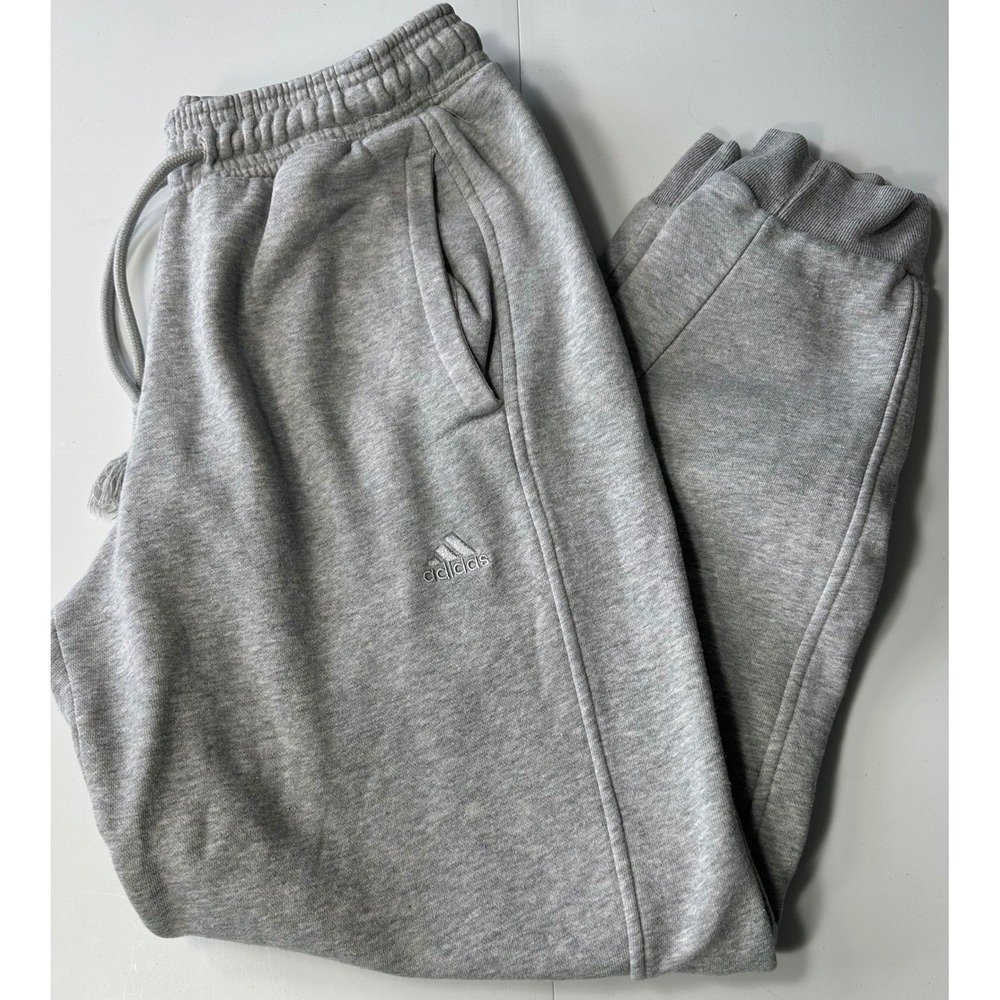 Adidas Fleece Joggers Grey Heather Sweatpants Womens Small